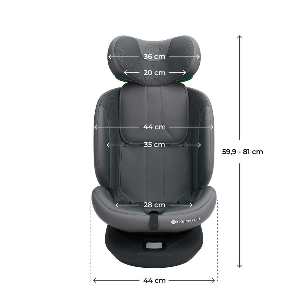 Kinderkraft I-Grow 2 PLUS столче за кола 40-150 cm GREY - снимка 4