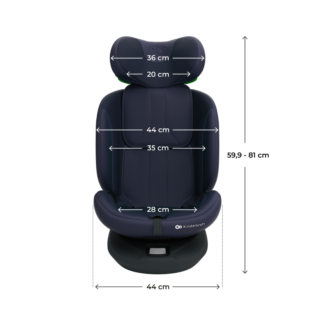 Kinderkraft I-Grow 2 PLUS столче за кола 40-150 cm NAVY - снимка 6