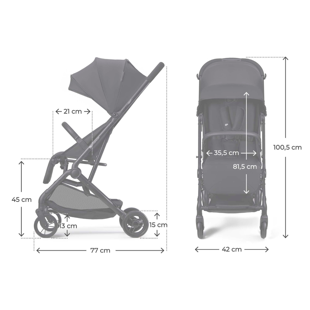 Kinderkraft INDY 3 бебешка количка COAL BLACK - снимка 3