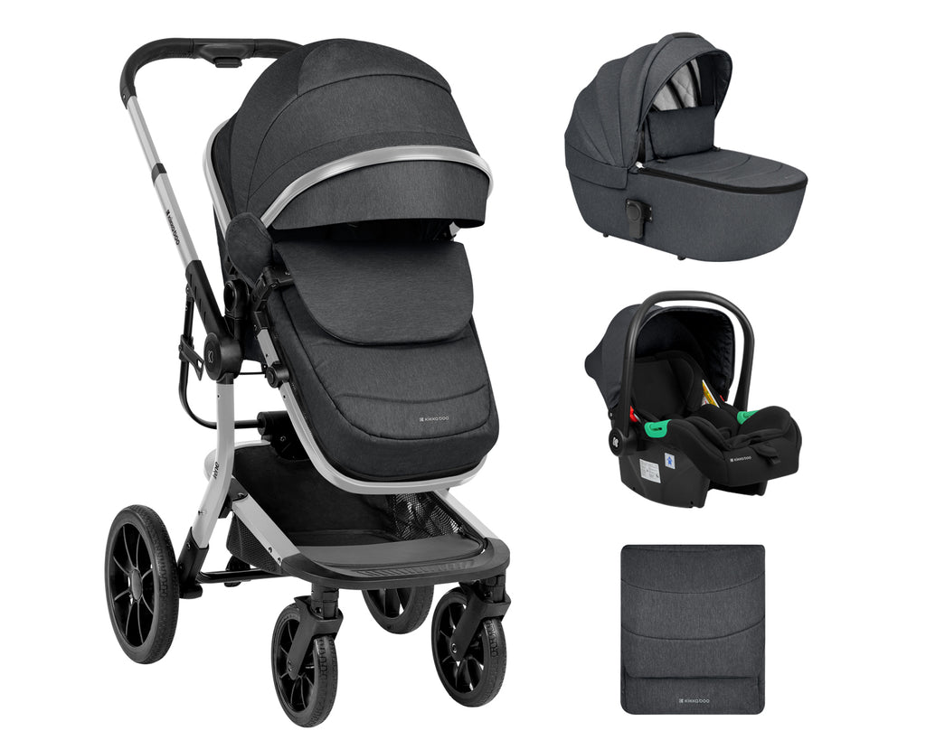 Комбинирана количка 3в1 с твърд кош Irene Dark Grey 2024 | Kikkaboo