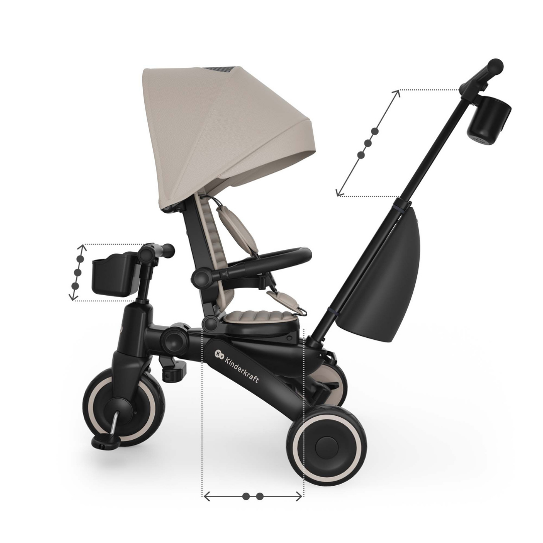 KinderKraft JAZZ 3 сгъваема триколка БЕЖОВА - снимка 9
