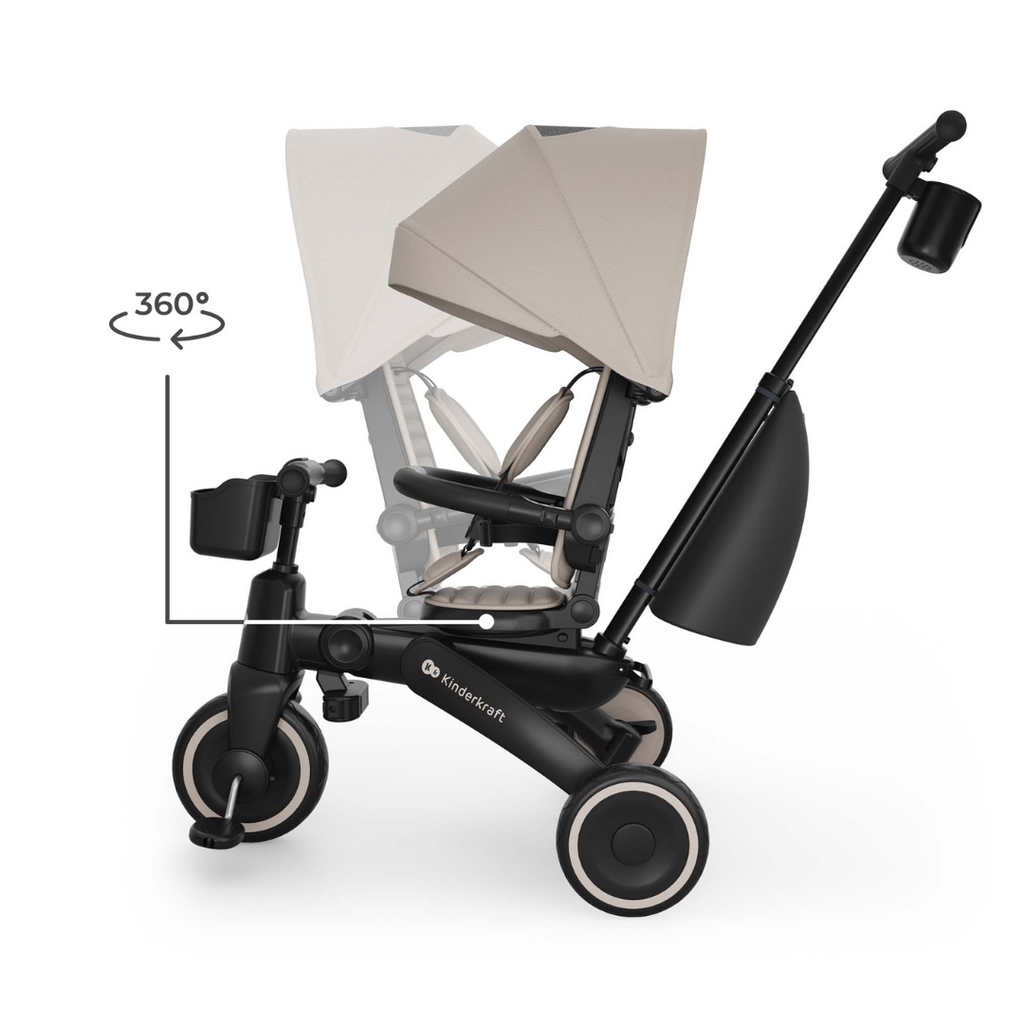 KinderKraft JAZZ 3 сгъваема триколка БЕЖОВА - снимка 6