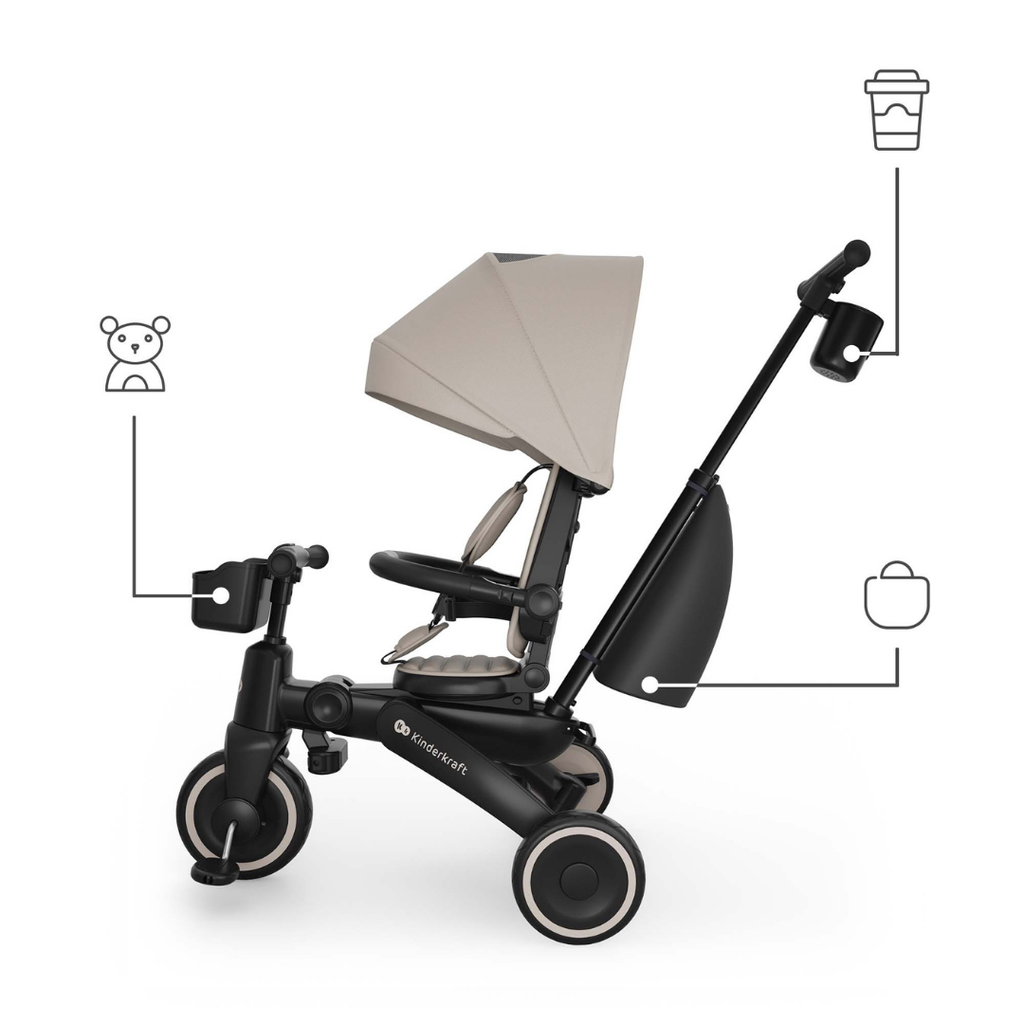 KinderKraft JAZZ 3 сгъваема триколка БЕЖОВА - снимка 13
