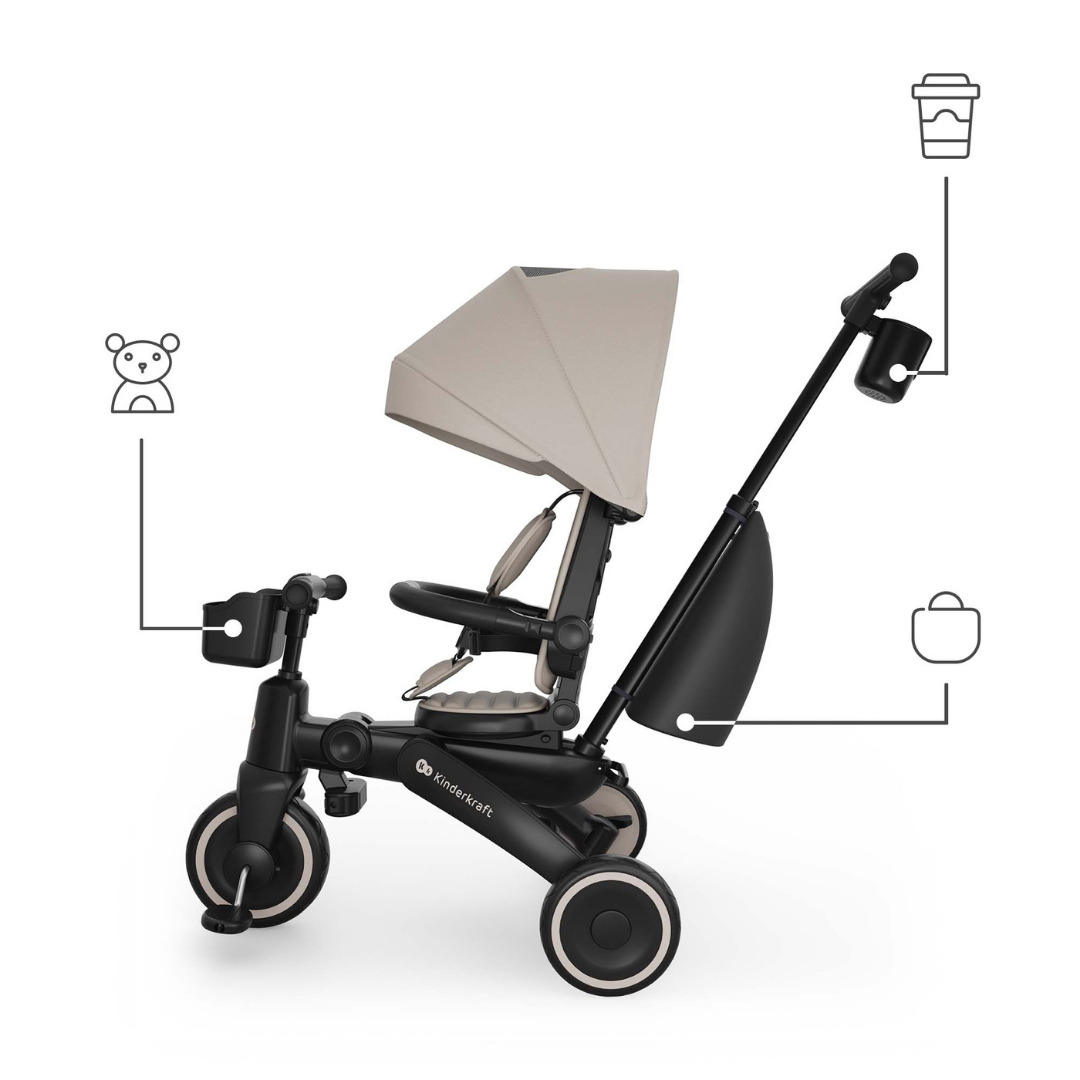 KinderKraft JAZZ 3 сгъваема триколка БЕЖОВА - снимка 13