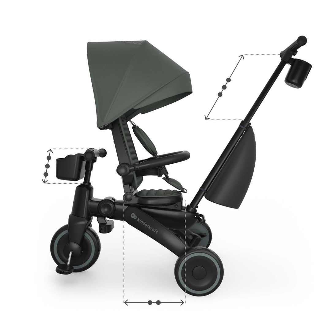 KinderKraft JAZZ 3 сгъваема триколка ЗЕЛЕНА - снимка 10