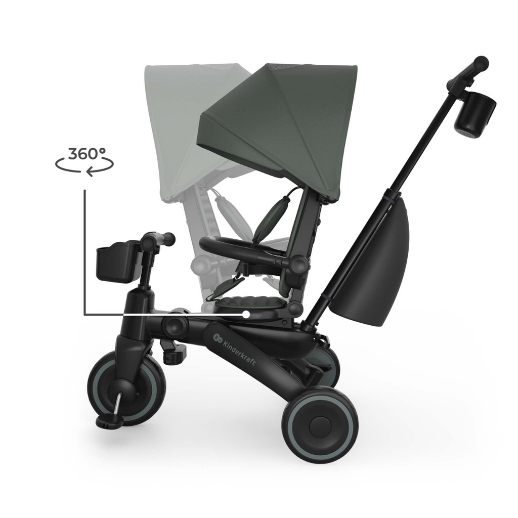 KinderKraft JAZZ 3 сгъваема триколка ЗЕЛЕНА - снимка 7