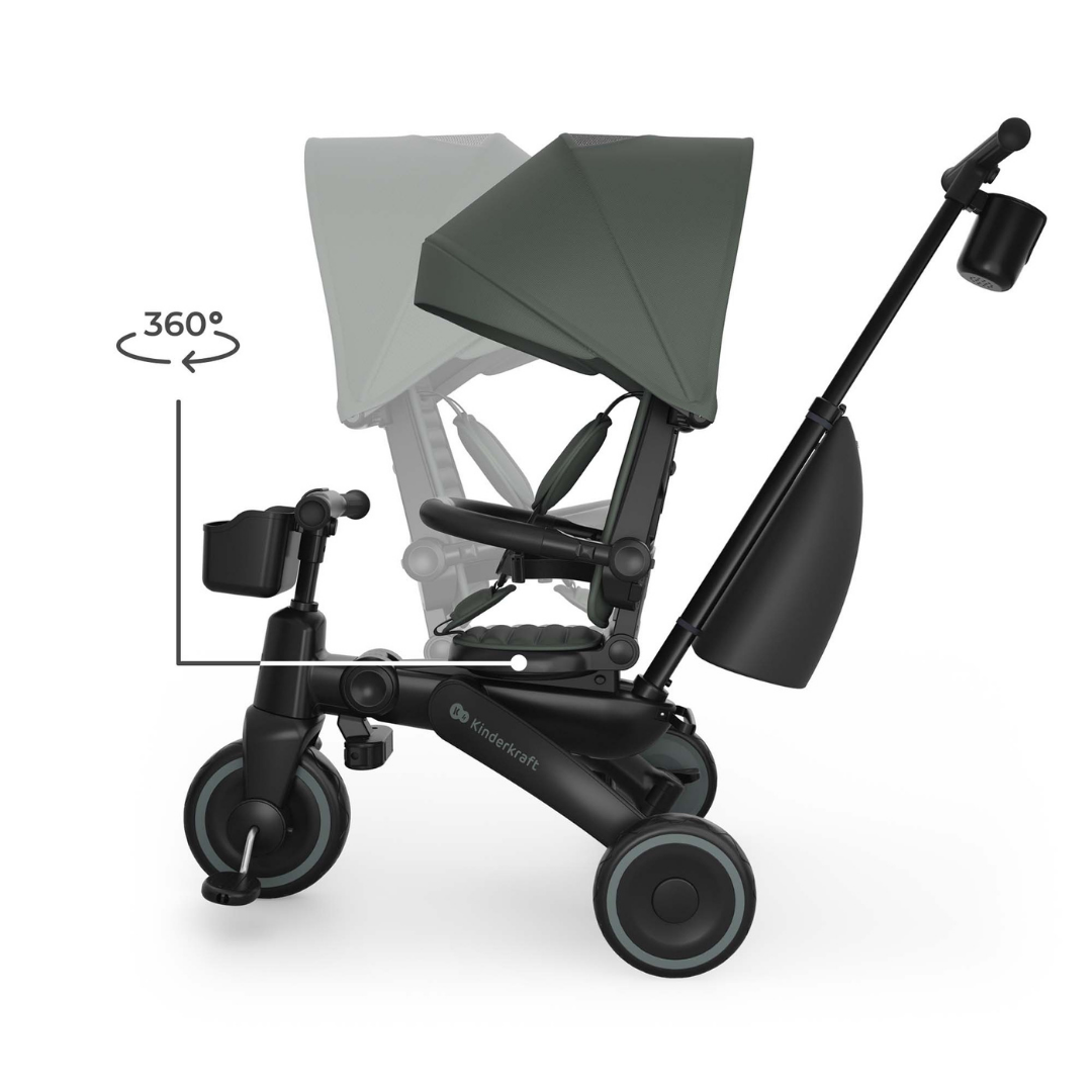 KinderKraft JAZZ 3 сгъваема триколка ЗЕЛЕНА - снимка 7