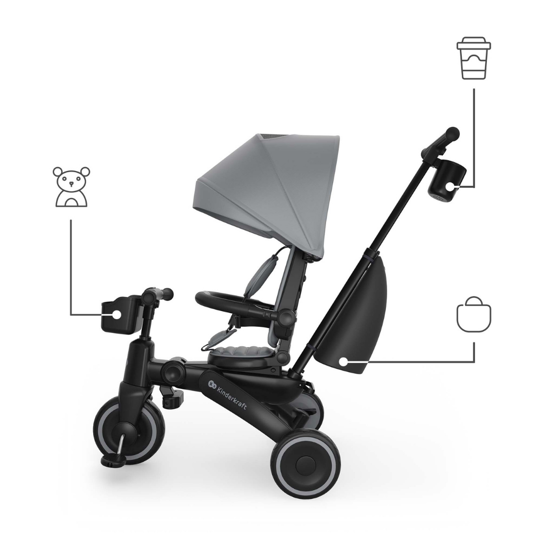 KinderKraft JAZZ 3 сгъваема триколка СИВА - снимка 10