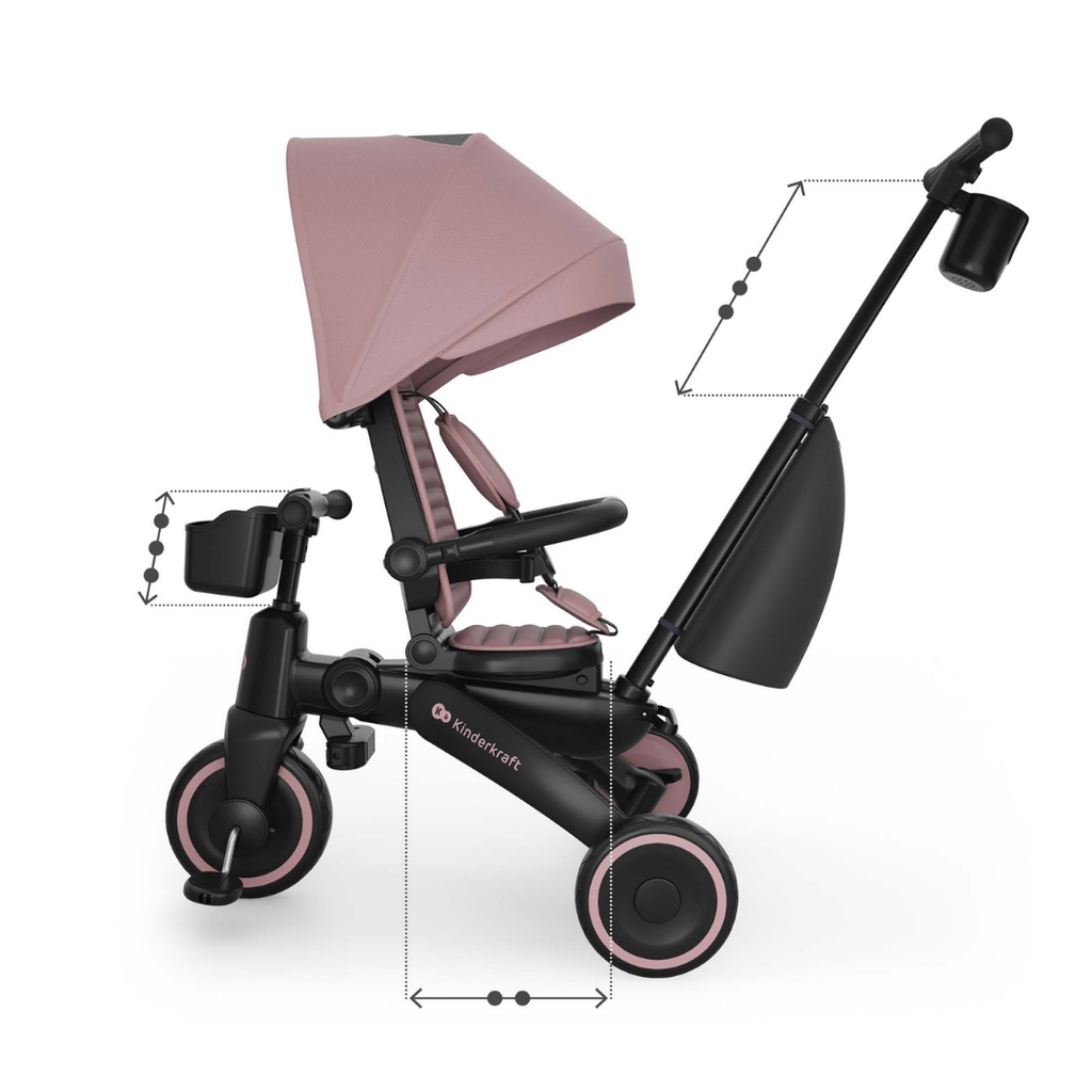 KinderKraft JAZZ 3 сгъваема триколка РОЗОВА - снимка 10