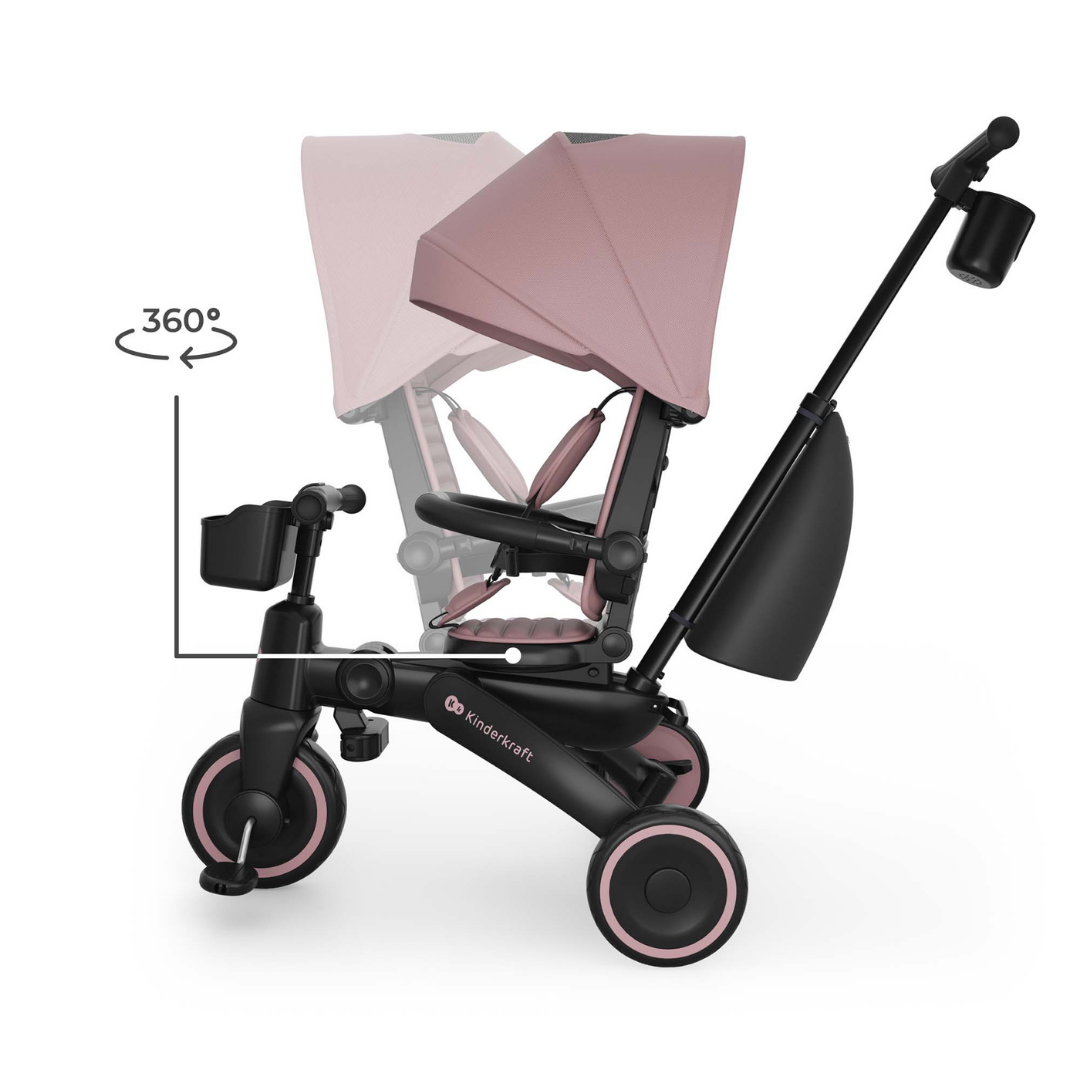 KinderKraft JAZZ 3 сгъваема триколка РОЗОВА - снимка 7