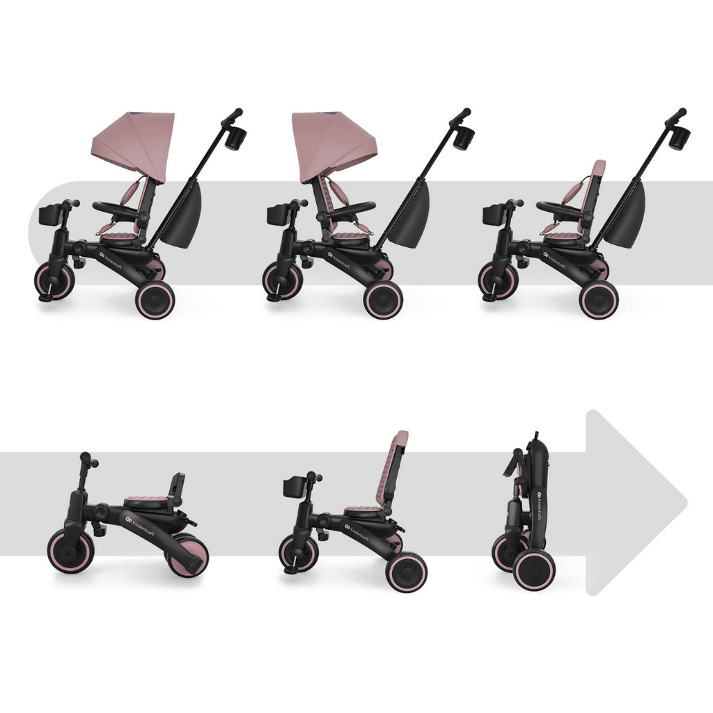 KinderKraft JAZZ 3 сгъваема триколка РОЗОВА - снимка 2