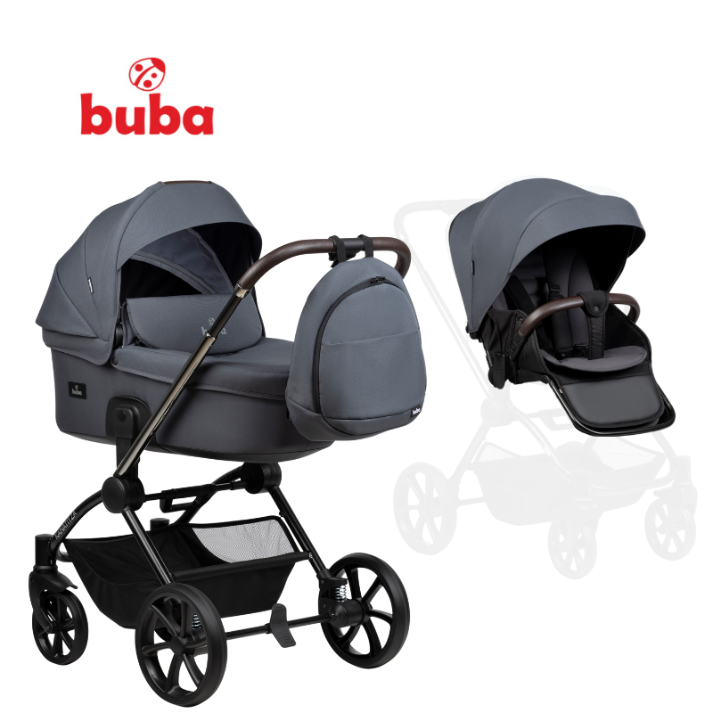 Buba Kanatitza 2в1 бебешка количка 145 Ebony - снимка 6