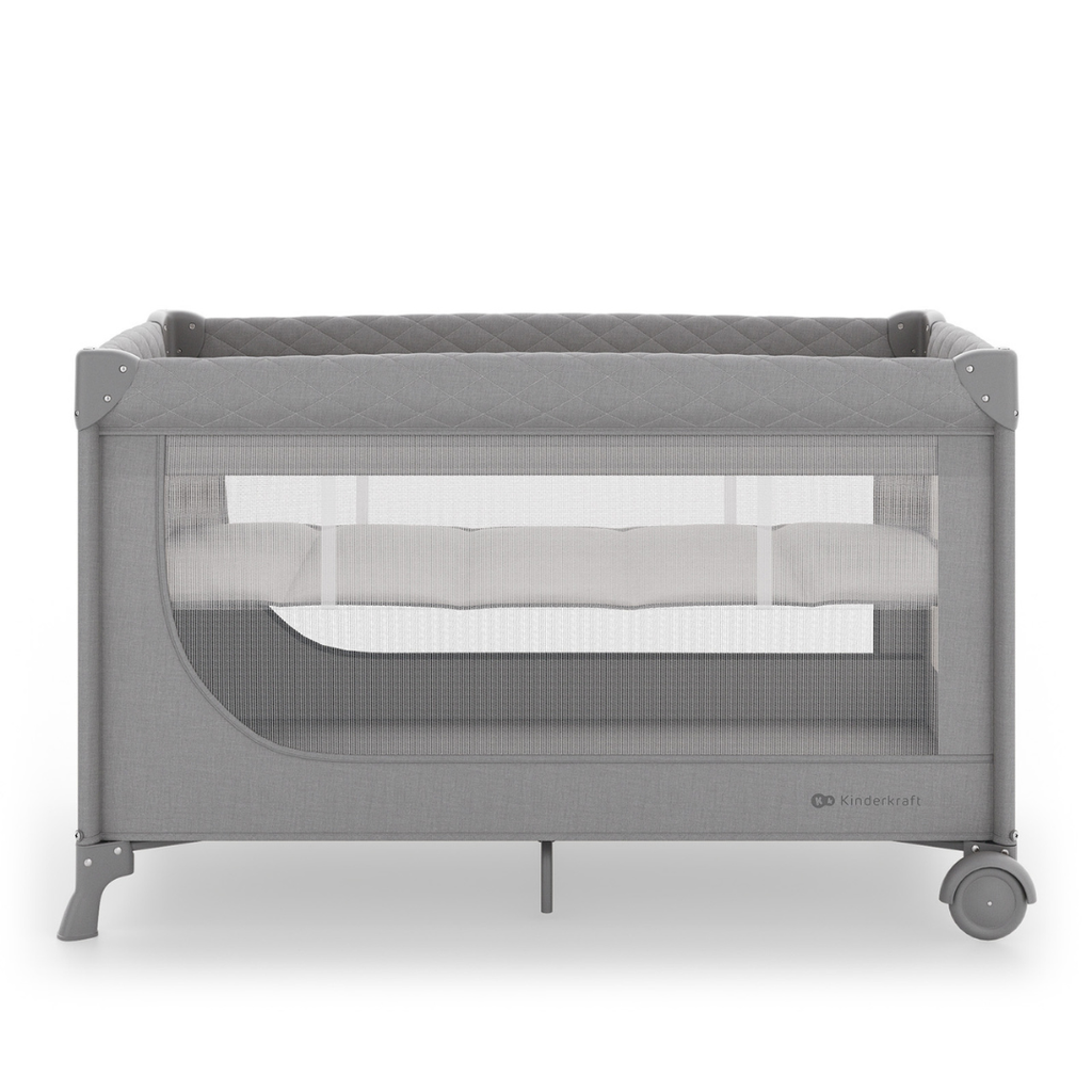 Kinderkraft LEODY UP сгъваема бебешка кошара GREY - снимка 5
