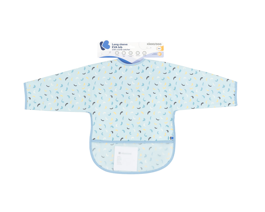 Непромокаем лигавник с ръкави и джоб Arty Blue Pattern - снимка 3