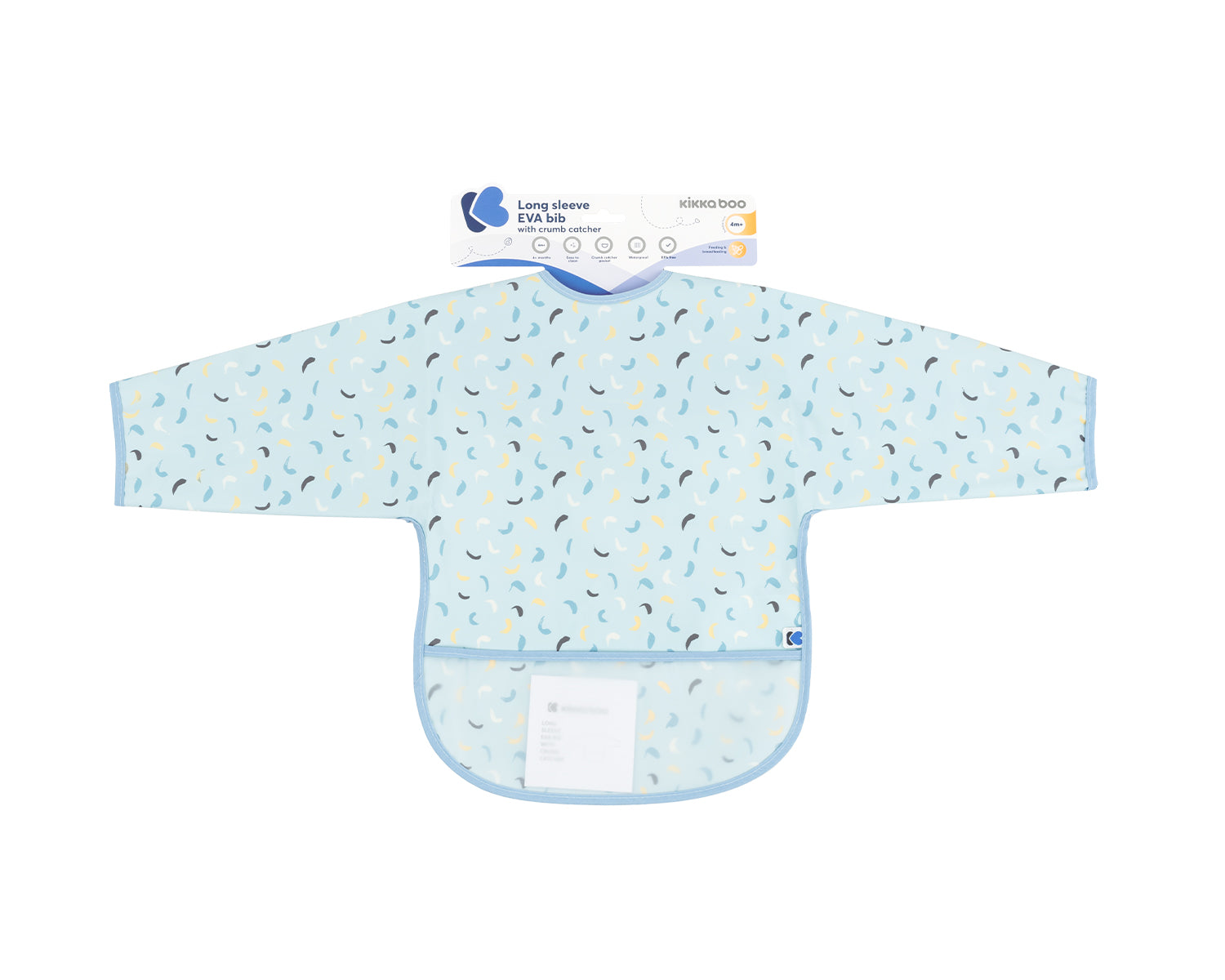 Непромокаем лигавник с ръкави и джоб Arty Blue Pattern - снимка 3