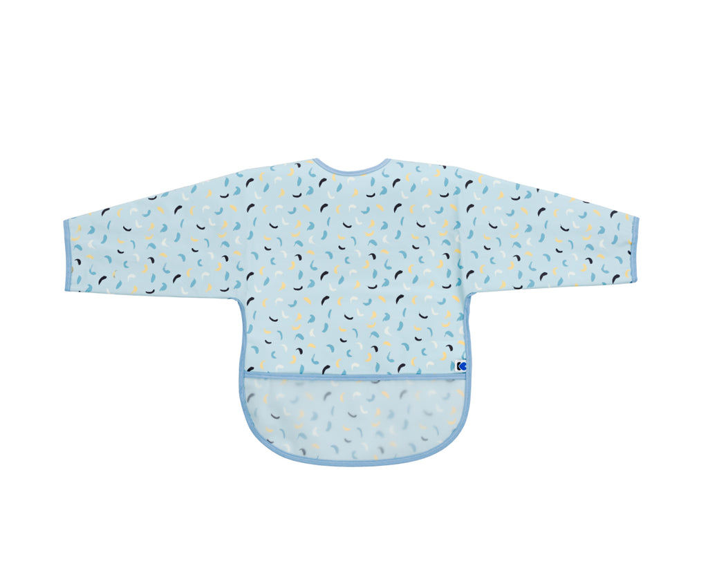 Непромокаем лигавник с ръкави и джоб Arty Blue Pattern | Kikkaboo