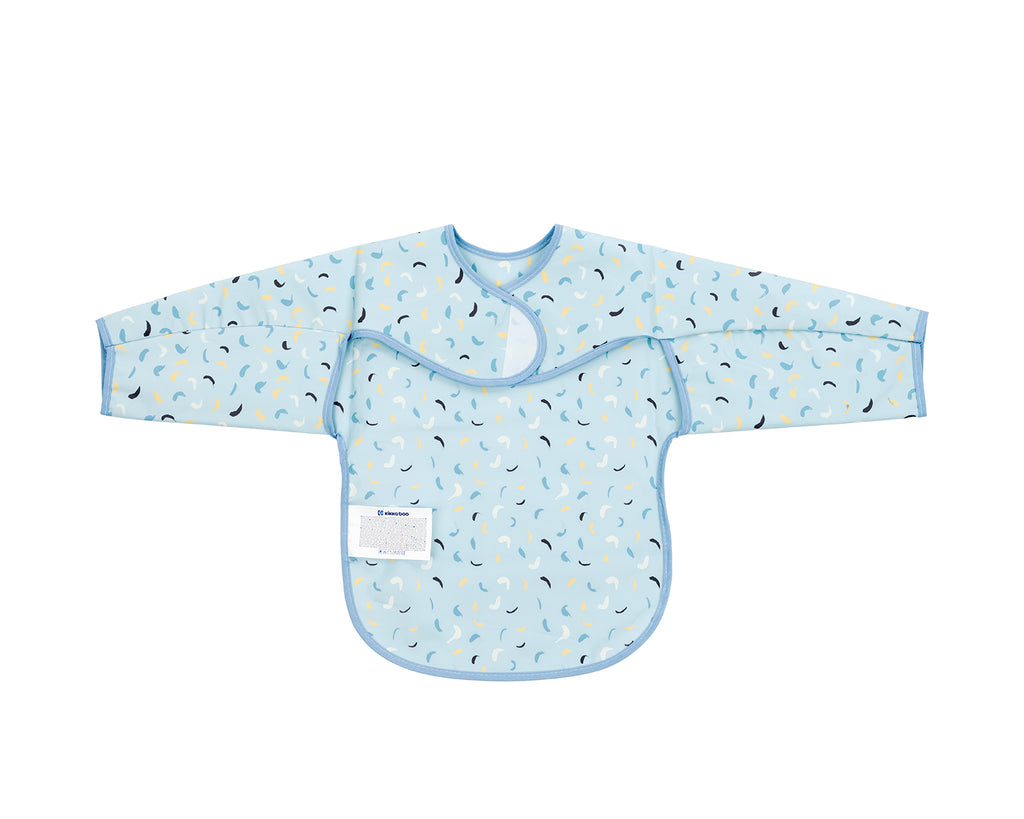 Непромокаем лигавник с ръкави и джоб Arty Blue Pattern - снимка 2