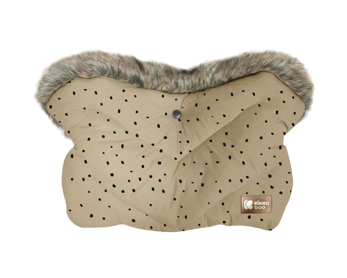 Ръкавица за количка Luxury Fur Dots Beige | Kikkaboo