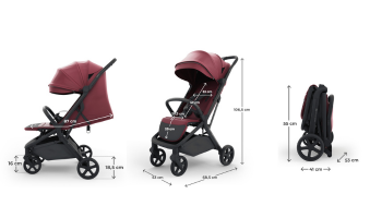 Kinderkraft NUBI 3 бебешка количка DARK RUBY - снимка 15