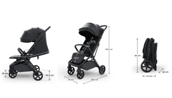 Kinderkraft NUBI 3 бебешка количка MIDNIGHT BLACK - снимка 14