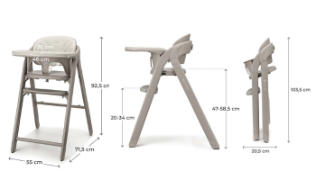 Kinderkraft TINO столче за хранене BEIGE - снимка 14