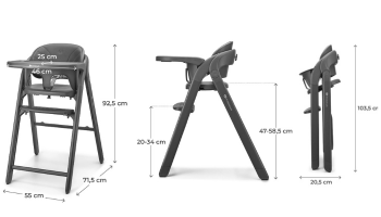 Kinderkraft TINO столче за хранене GRAY - снимка 13