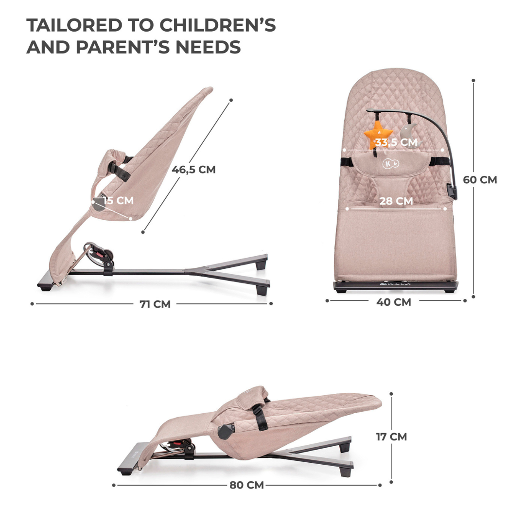 Kinderkraft MIMI шезлонг BEIGE - снимка 6