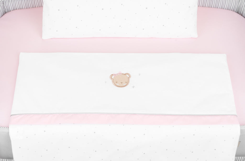 Бебешки спален комплект за мини-кошара 5ч Dream Big Pink - снимка 2