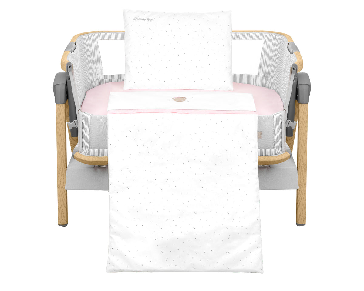 Бебешки спален комплект за мини-кошара 5ч Dream Big Pink | Kikkaboo
