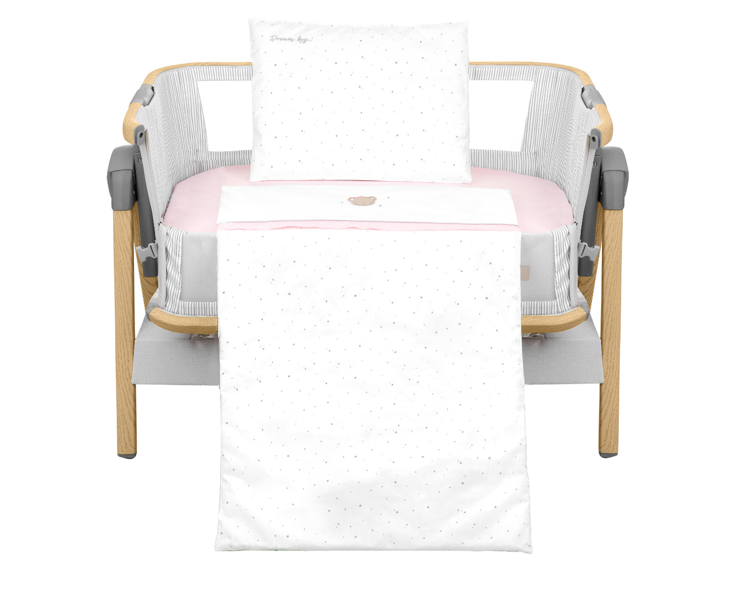 Бебешки спален комплект за мини-кошара 5ч Dream Big Pink | Kikkaboo