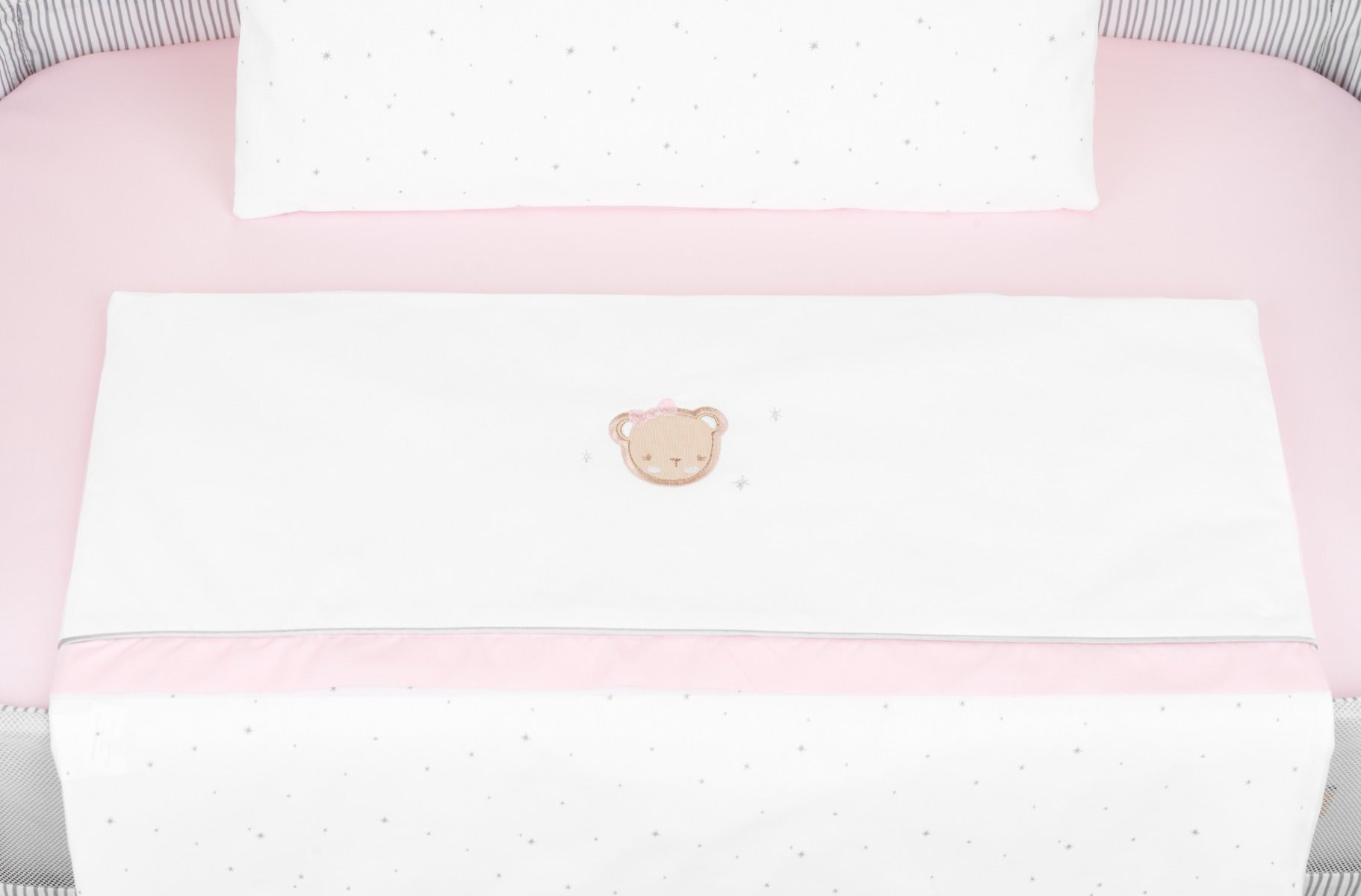 Бебешки спален комплект за мини-кошара 3ч Dream Big Pink - снимка 2