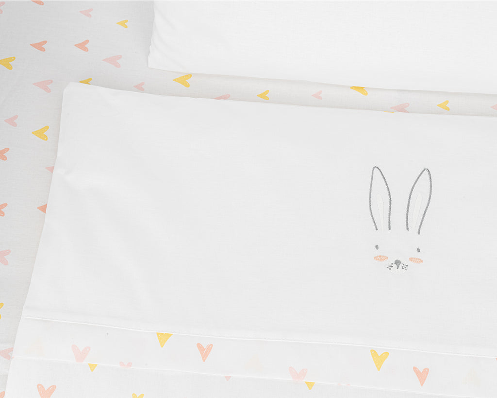 Бебешки спален комплект за мини-кошара 5ч Rabbits in Love - снимка 2