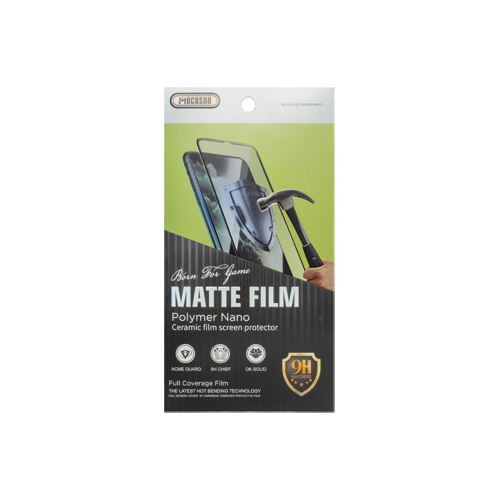 Протектор Mocoson Polymer Nano Ceramic, Мат, за iPhone 6, 5D, 0.3 mm, Черен - 52621