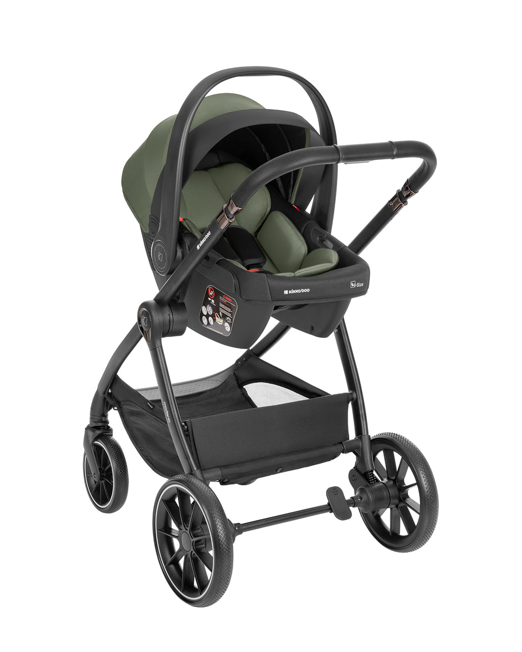 Комбинирана количка 3в1 с кош за новородено Modena Army Green - снимка 10