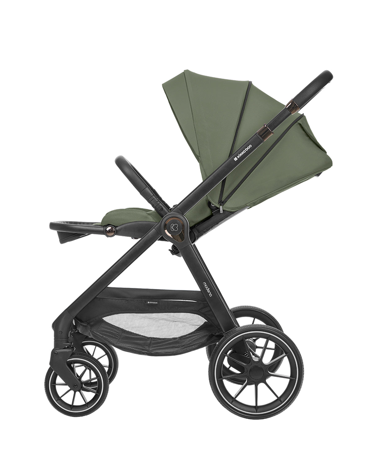 Комбинирана количка 3в1 с кош за новородено Modena Army Green - снимка 5