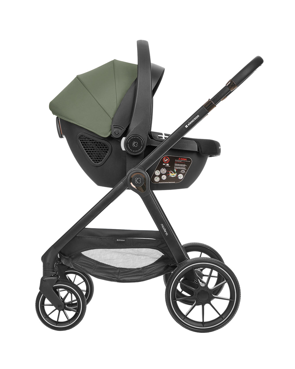 Комбинирана количка 3в1 с кош за новородено Modena Army Green - снимка 8
