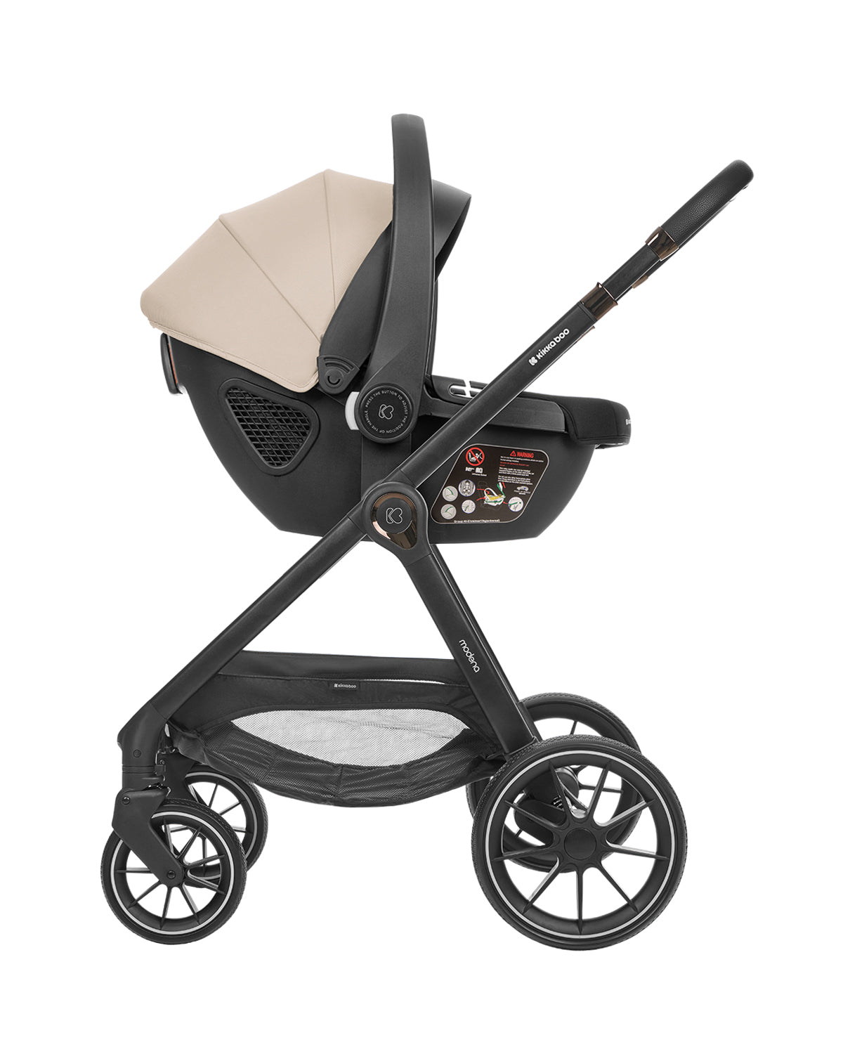 Комбинирана количка 3в1 с кош за новородено Modena Beige - снимка 8
