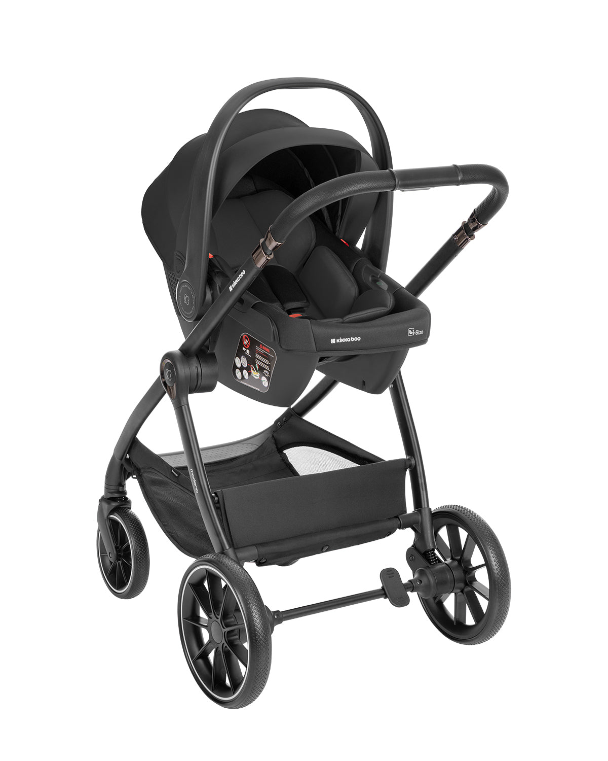 Комбинирана количка 3в1 с кош за новородено Modena Black - снимка 10