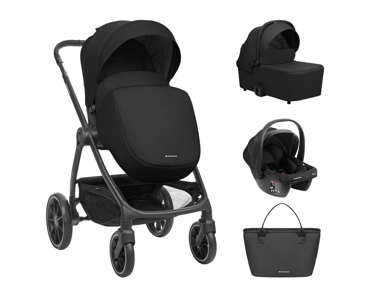 Комбинирана количка 3в1 с кош за новородено Modena Black
