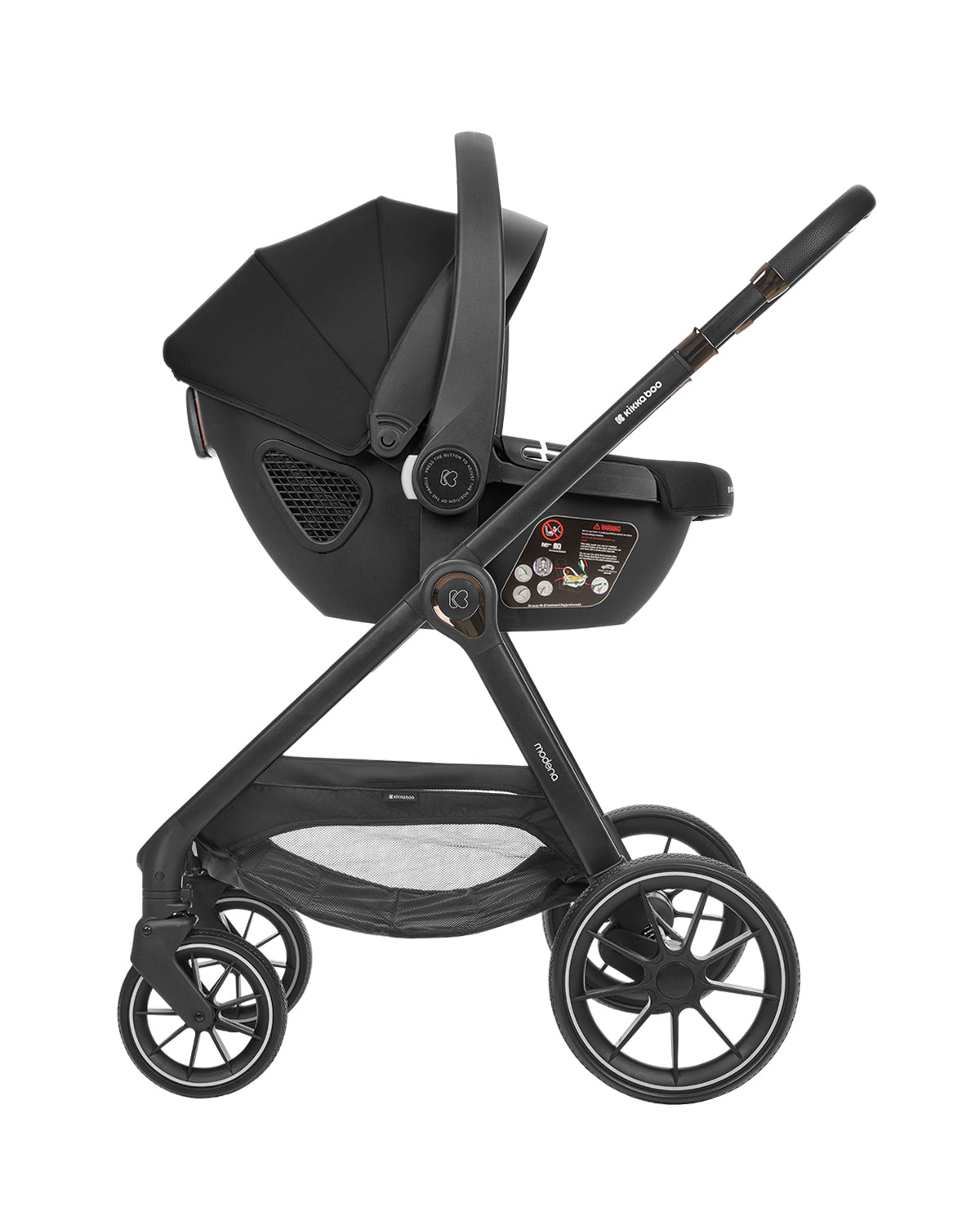 Комбинирана количка 3в1 с кош за новородено Modena Black - снимка 8