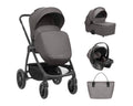 Комбинирана количка 3в1 с кош за новородено Modena Dark Grey