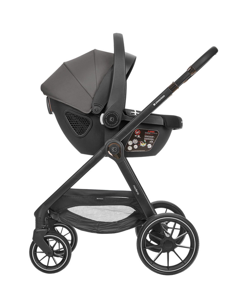 Комбинирана количка 3в1 с кош за новородено Modena Dark Grey - снимка 8