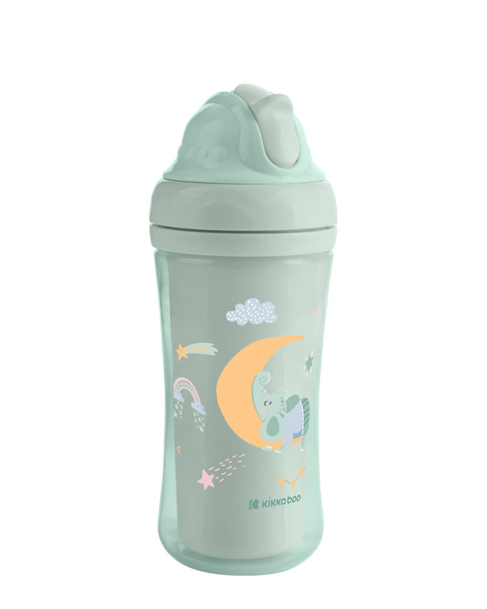 Чаша със силиконовa сламка 220мл Moony me Mint | Kikkaboo