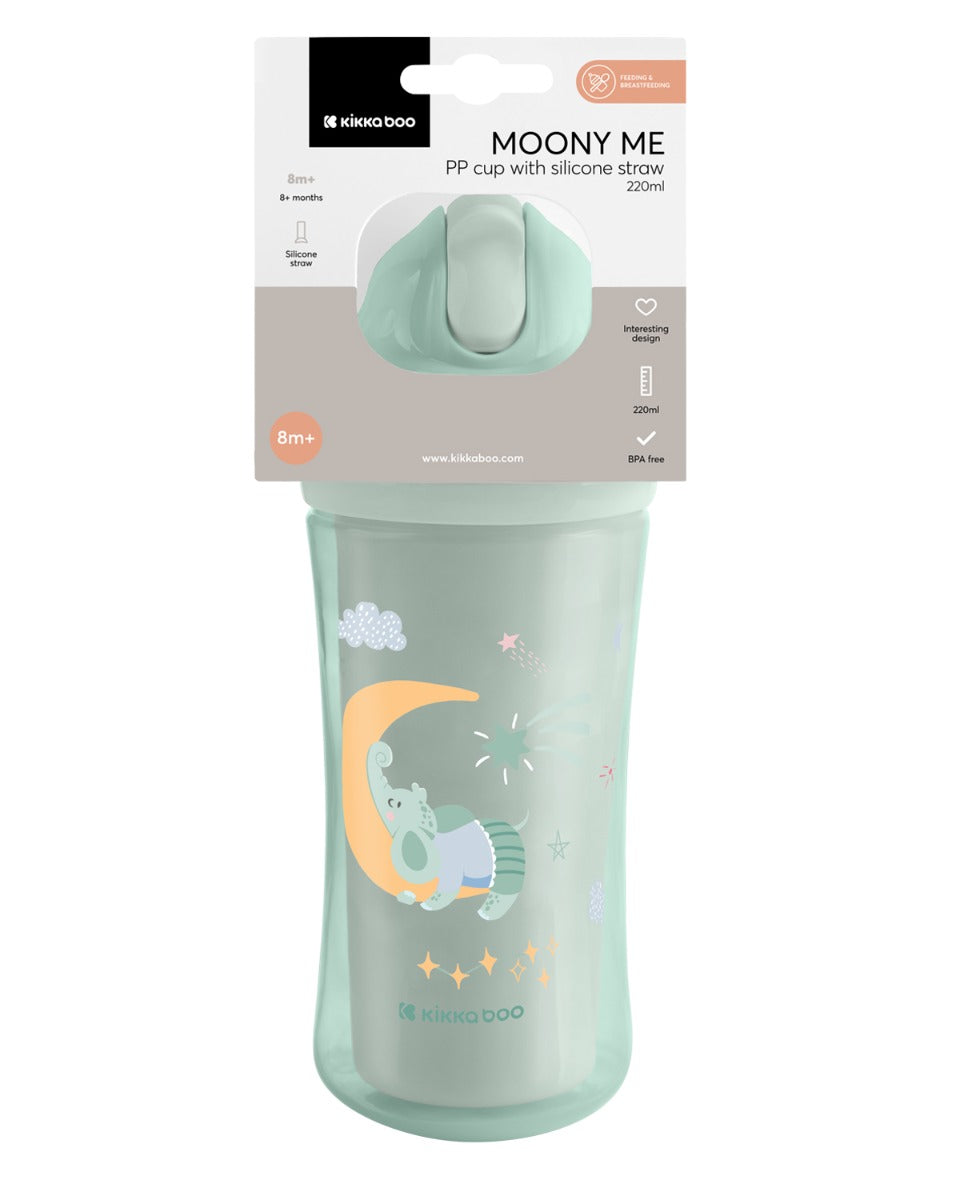 Чаша със силиконовa сламка 220мл Moony me Mint - снимка 4