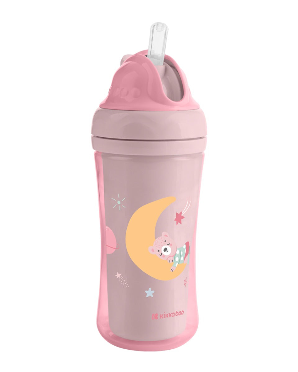 Чаша със силиконовa сламка 220мл Moony me Pink - снимка 2