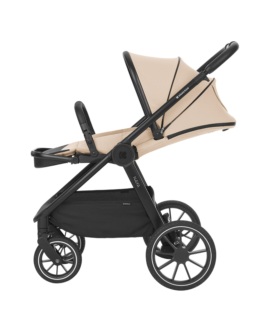 Комбинирана количка 2в1 с кош за новородено Naya Beige - снимка 7