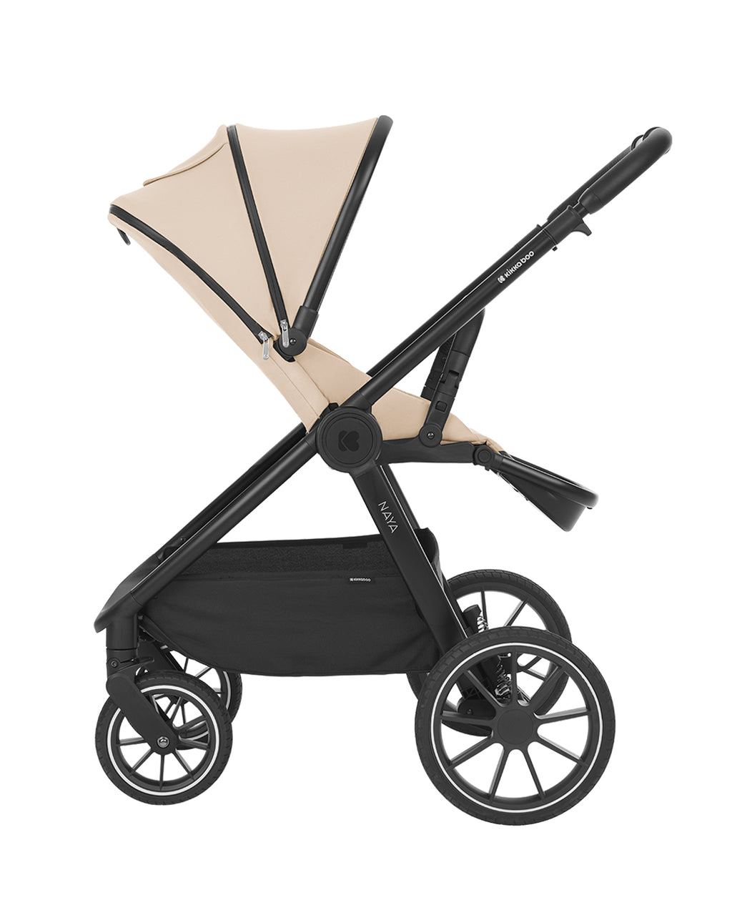 Комбинирана количка 2в1 с кош за новородено Naya Beige - снимка 8