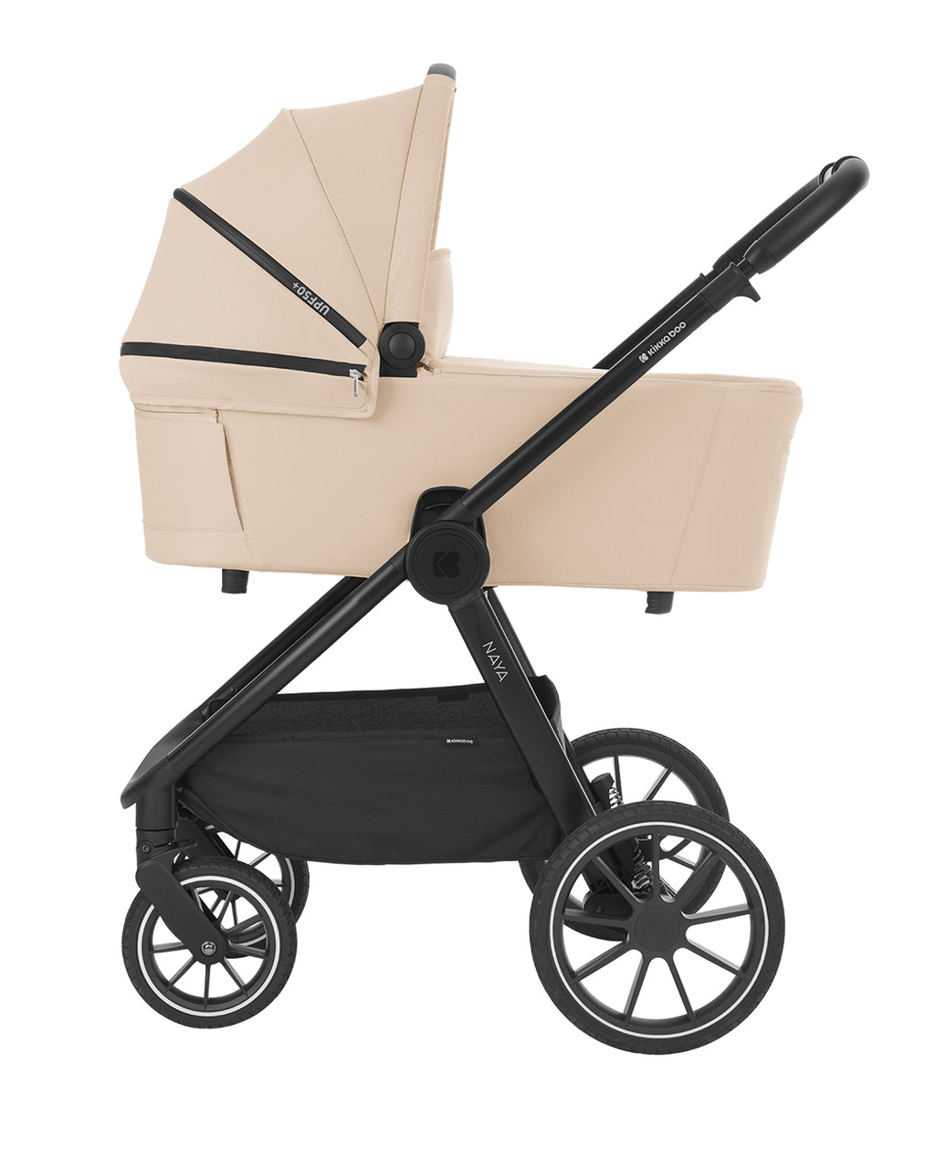 Комбинирана количка 2в1 с кош за новородено Naya Beige - снимка 9