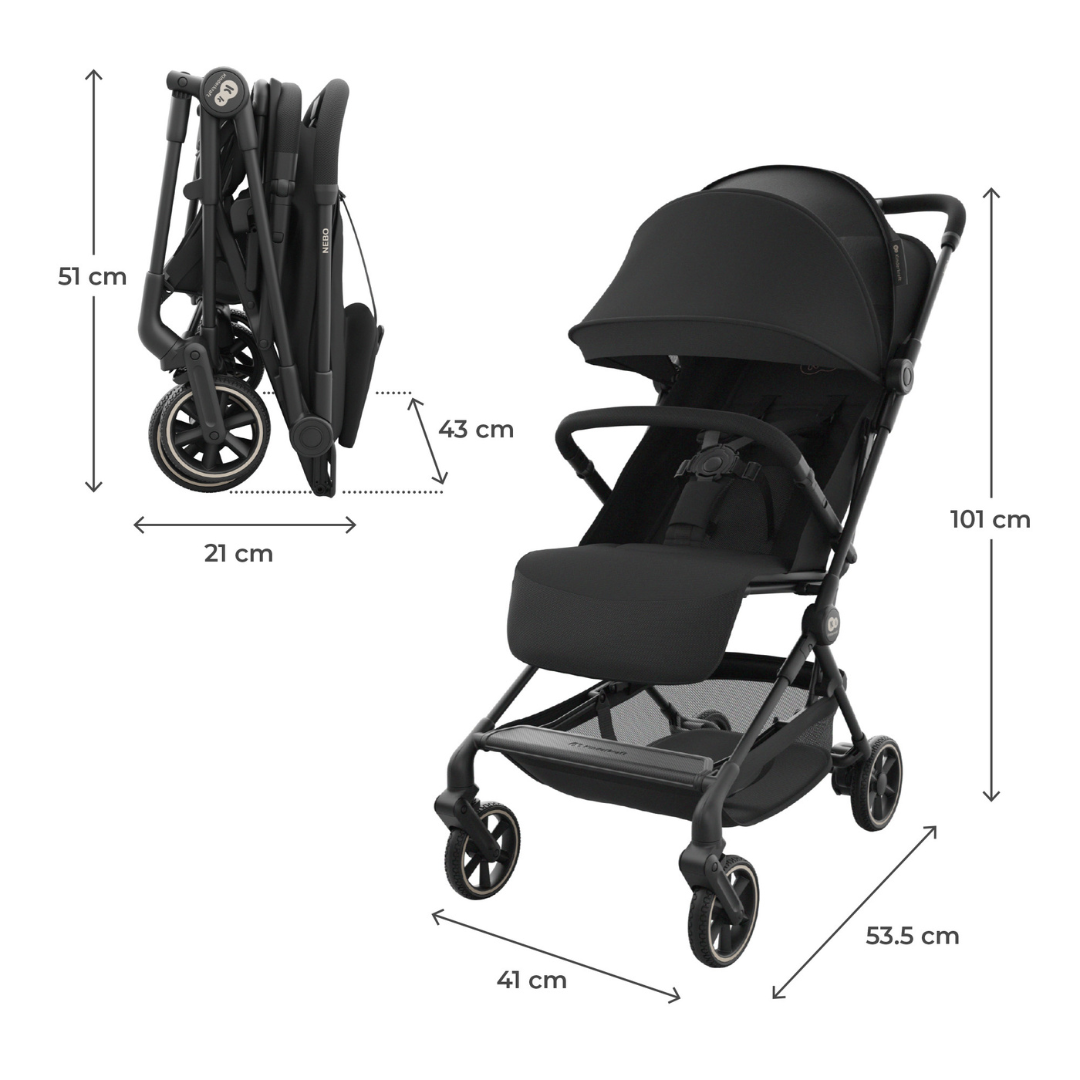 Kinderkraft NEBO бебешка количка MIDNIGHT BLACK - снимка 9