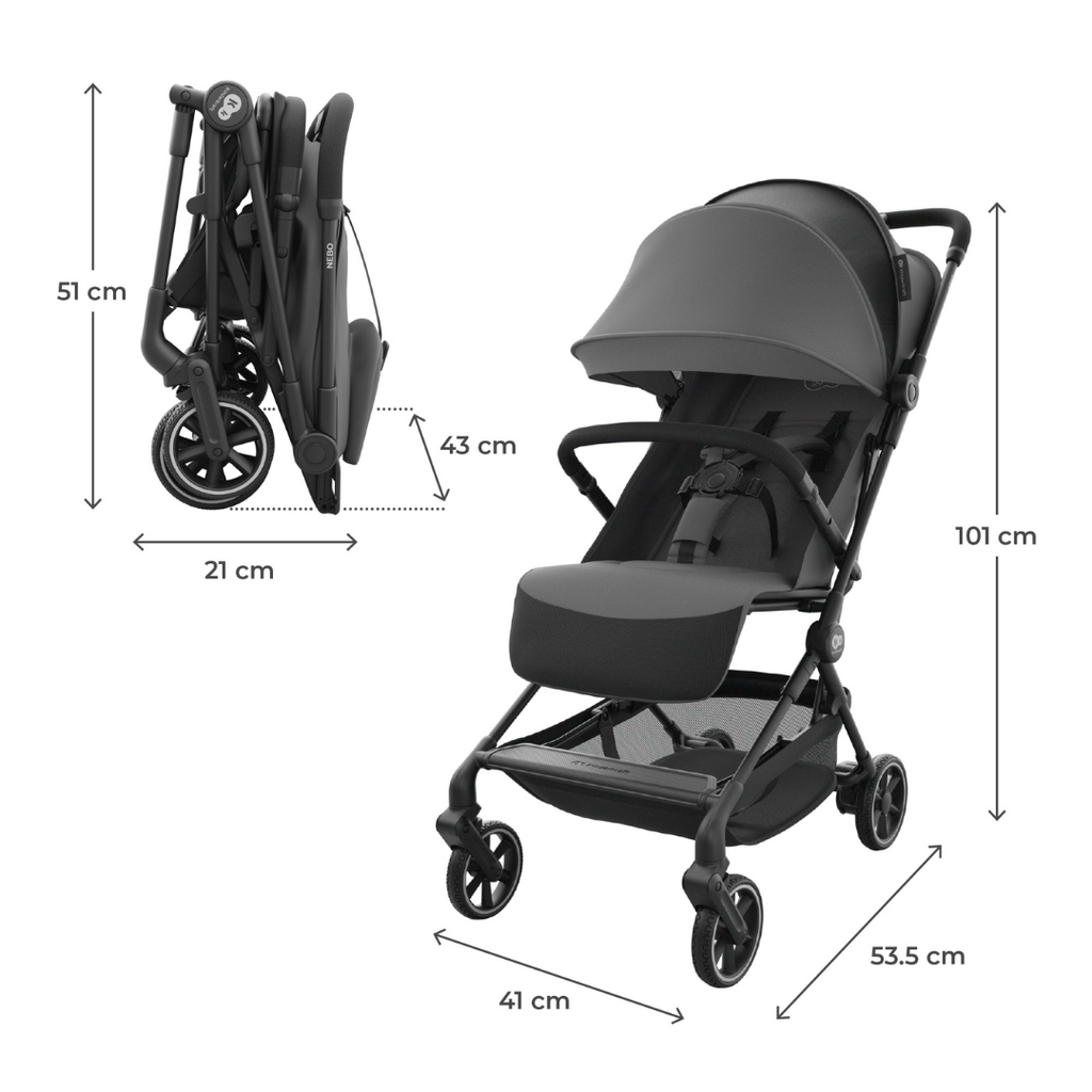 Kinderkraft NEBO бебешка количка PLATINUM GRAY - снимка 4